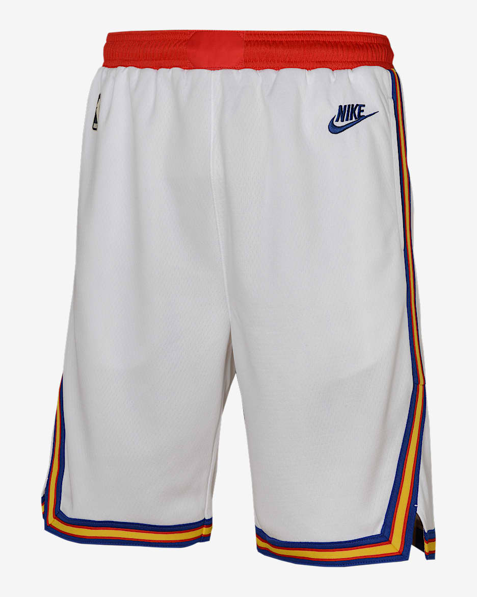 Nike Golden State Warriors 2024 25 Hardwood Classics Big Kids NBA Swingman Shorts White